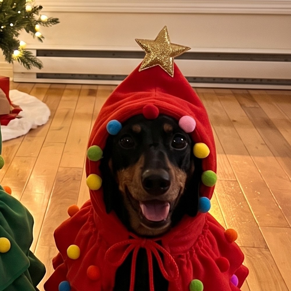 Cape sapin de Noël pour chien et chat
