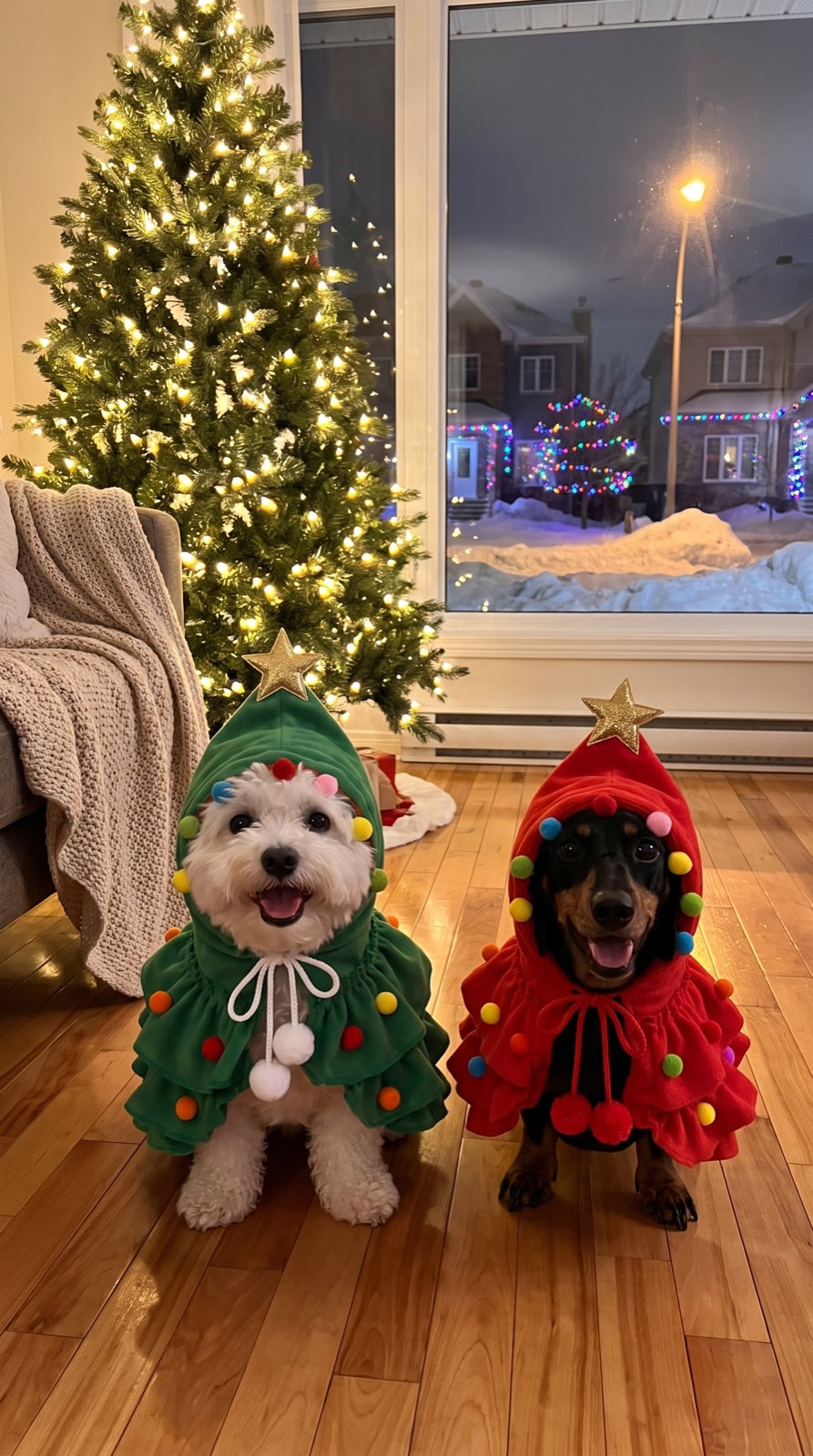 Cape sapin de Noël pour chien et chat
