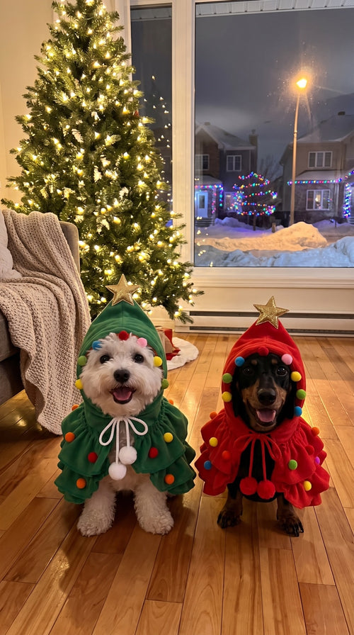 Cape sapin de Noël pour chien et chat